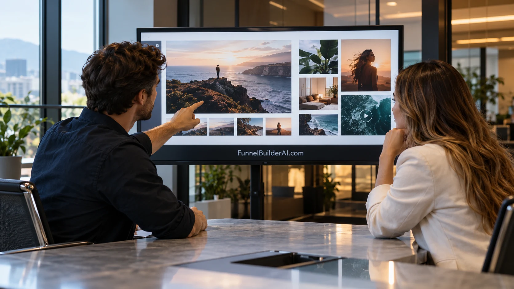 Client workspaces for funnel agencies illustrated in a realistic product planning scene